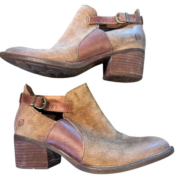 Born Carin Brown Tan Suede Leather Ankle Boots, size 8M, Western Cowgirl Prairie - Picture 3 of 14